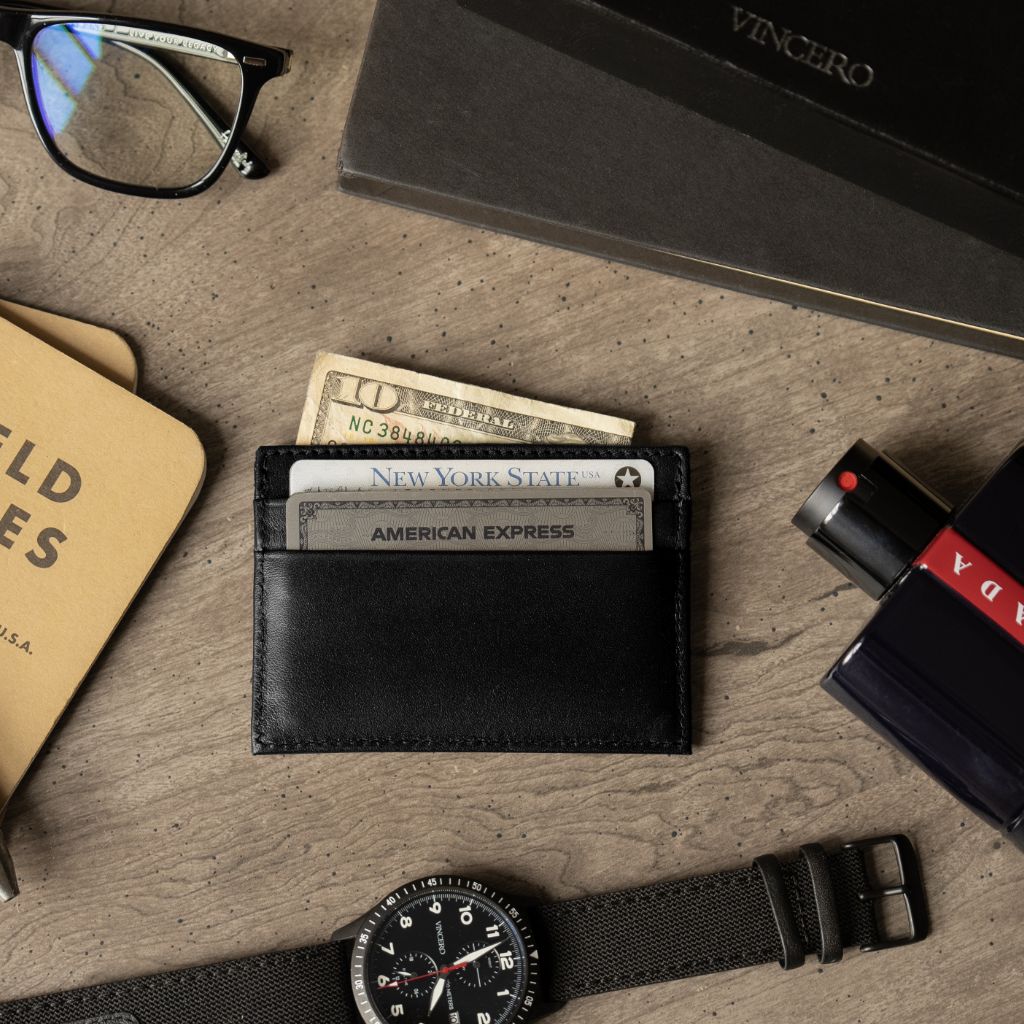 The Minimalist Leather Card Holder - Black