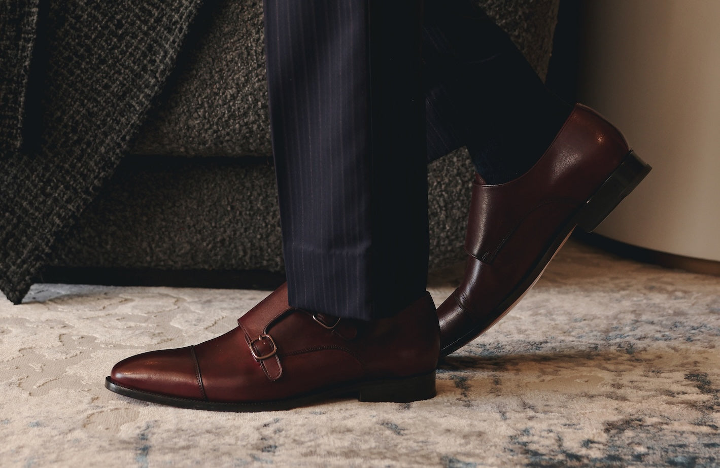Toecap Double Monks - Dark Burgundy