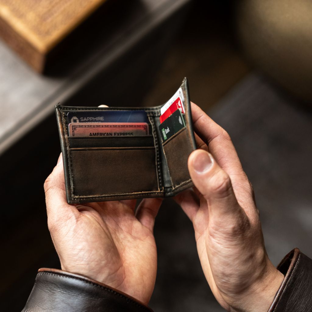 The Classic Leather Bifold Wallet - Black Coffee