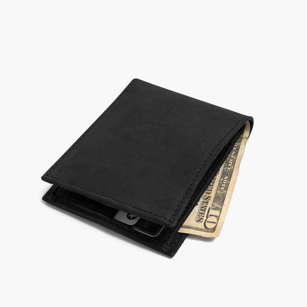 The Classic Leather Bifold Wallet - Black Matte