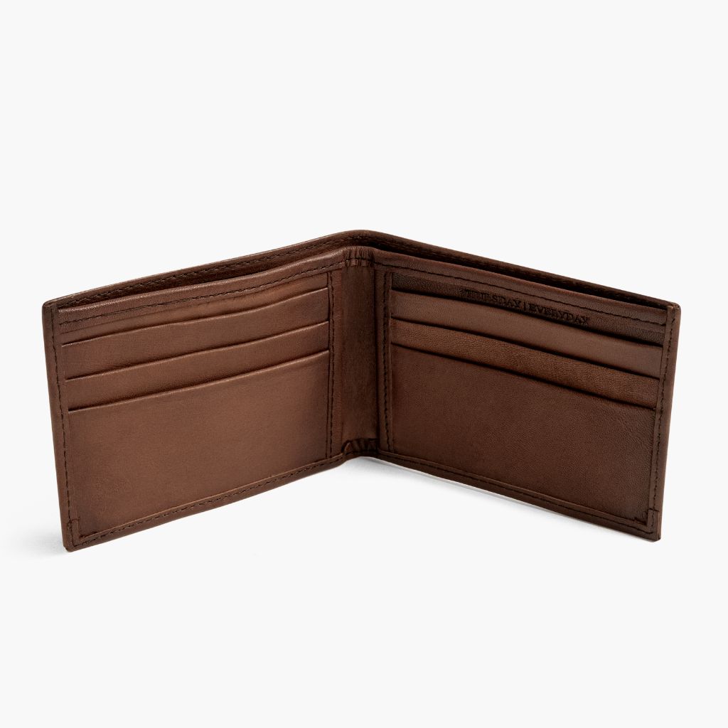 The Classic Leather Bifold Wallet - Brandy