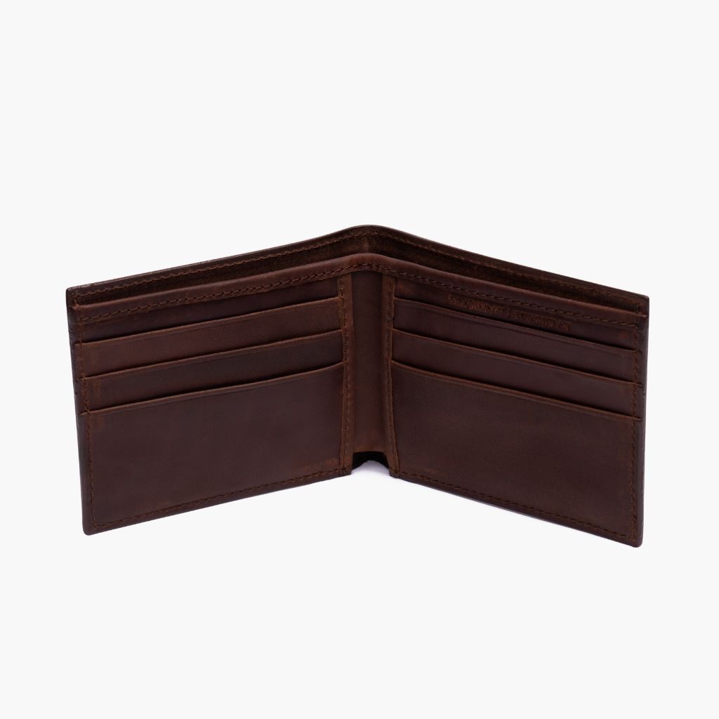 The Classic Leather Bifold Wallet - Rustic Brown Leather