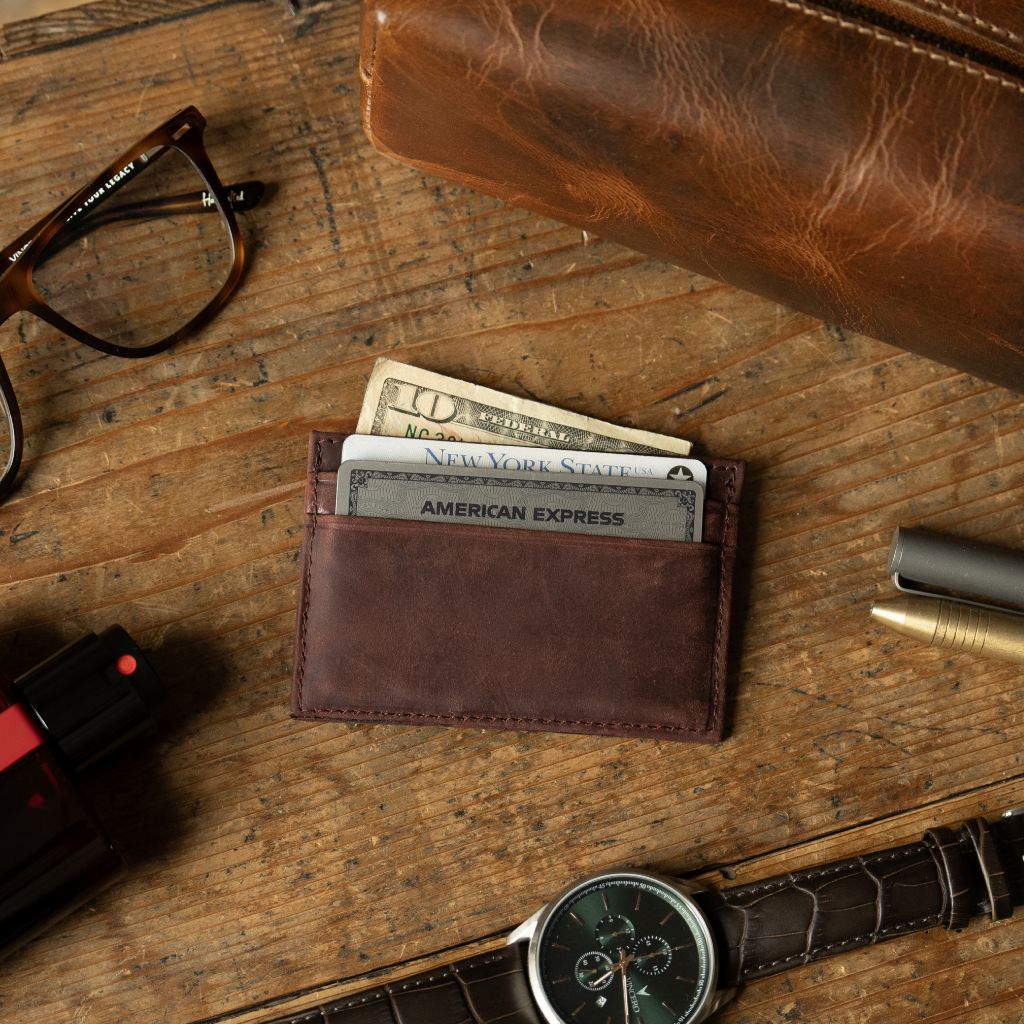 The Minimalist Leather Card Holder - Arizona Adobe