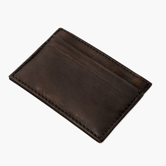 The Minimalist Leather Card Holder - Black Coffee