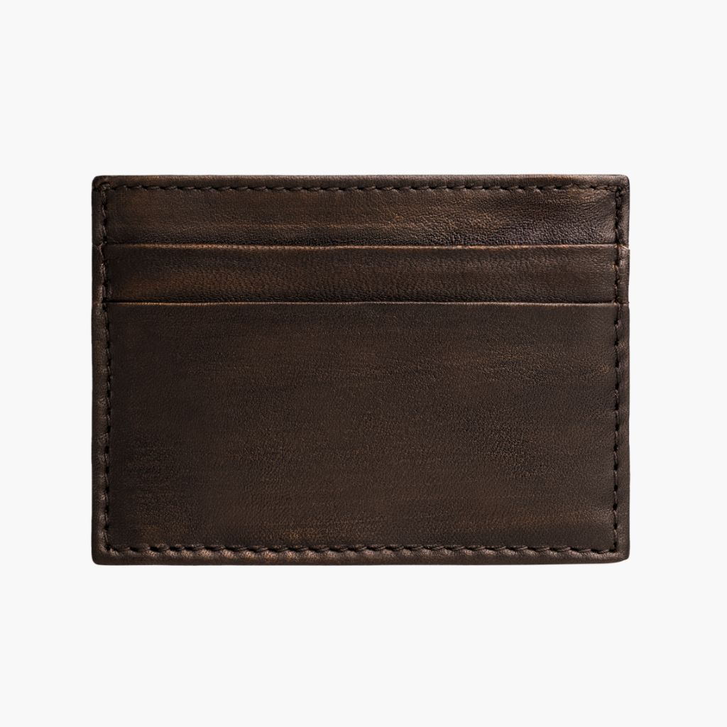 The Minimalist Leather Card Holder - Black Coffee