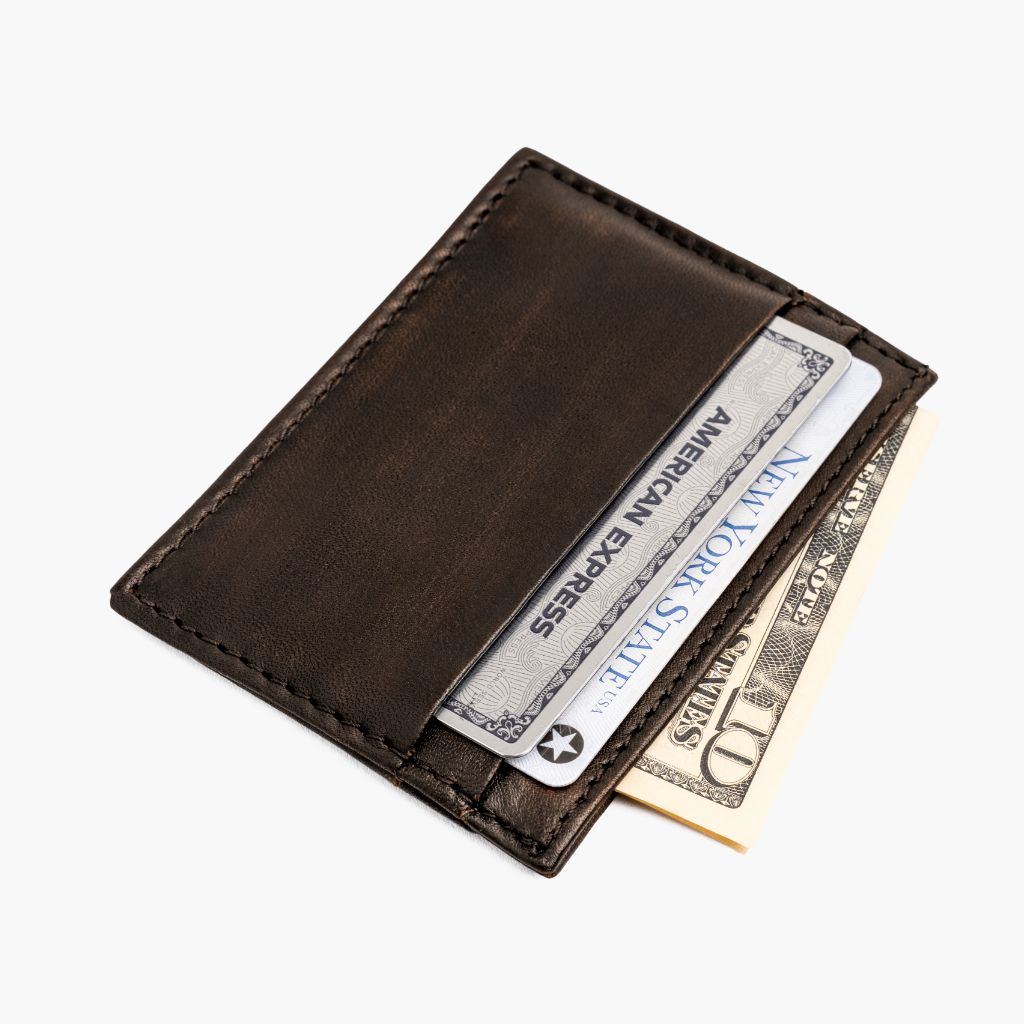 The Minimalist Leather Card Holder - Black Coffee