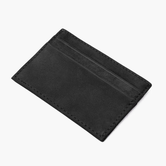 The Minimalist Leather Card Holder - Black Matte
