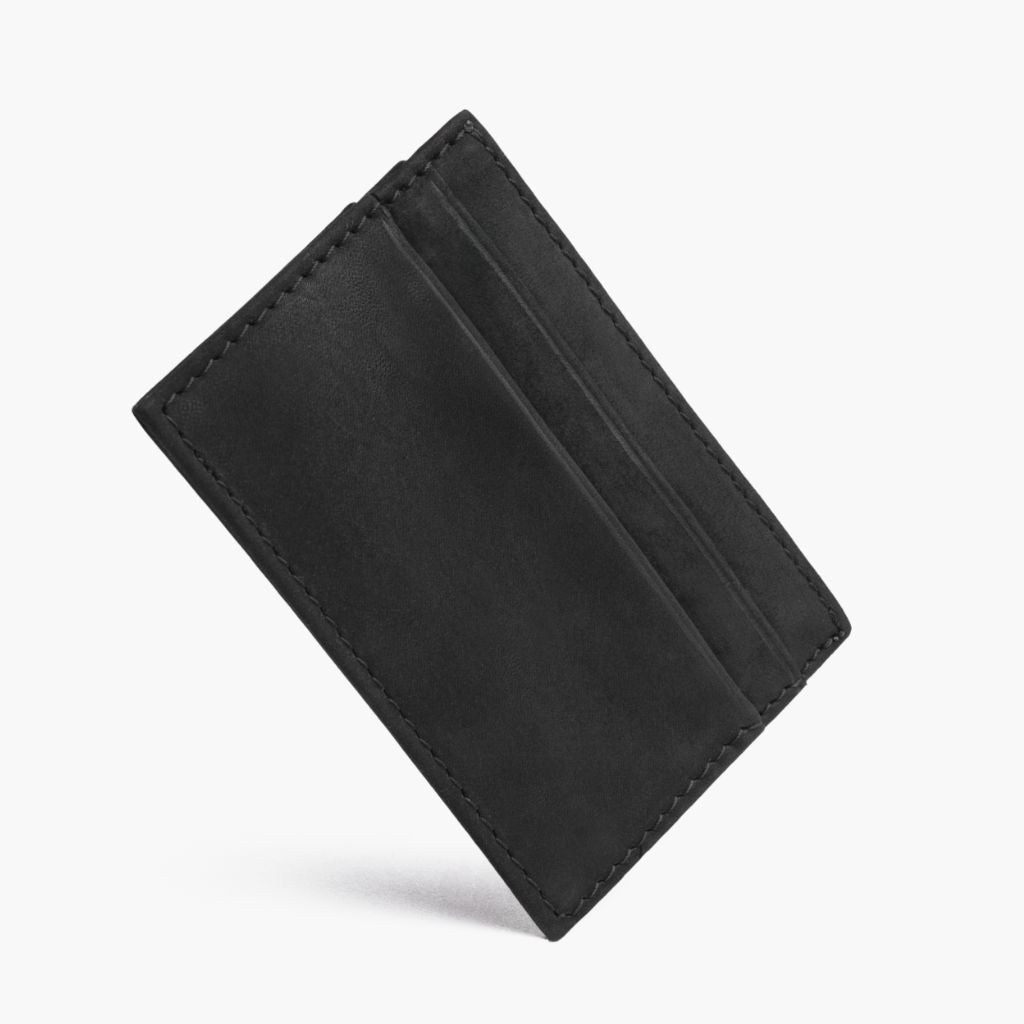 The Minimalist Leather Card Holder - Black Matte