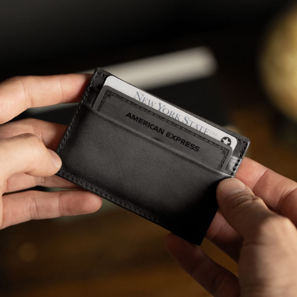 The Minimalist Leather Card Holder - Grey