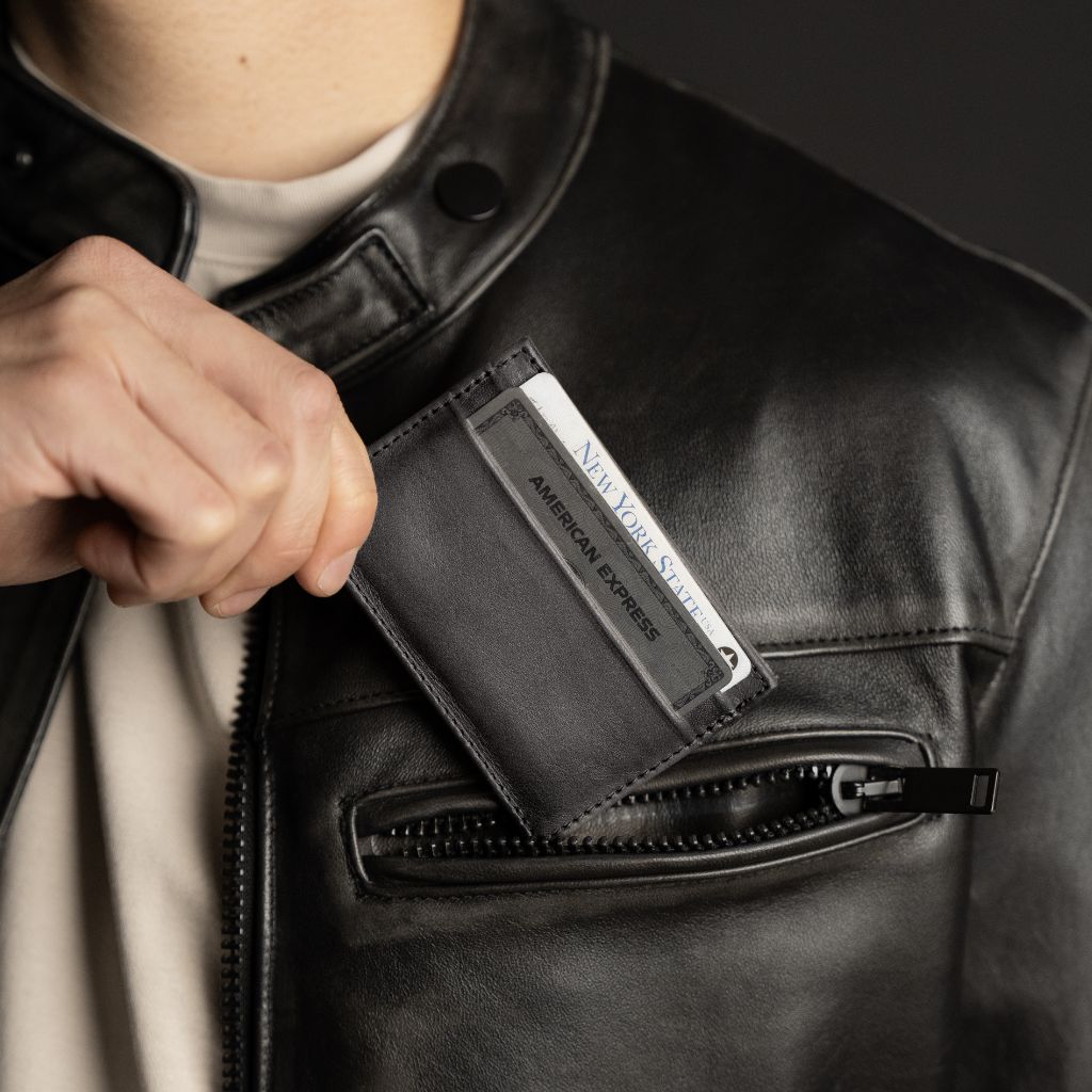 The Minimalist Leather Card Holder - Grey
