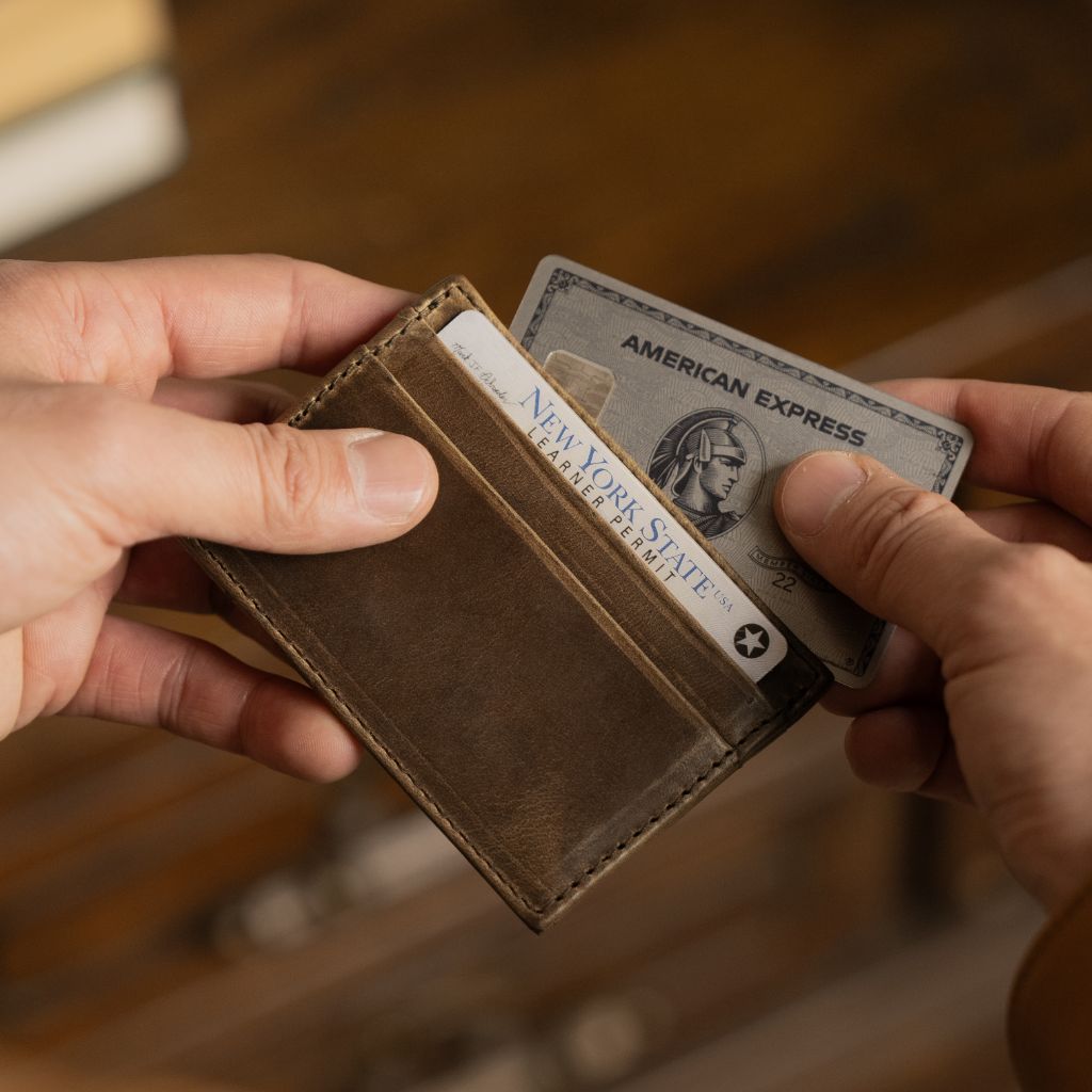 The Minimalist Leather Card Holder - Natural Chromexcel