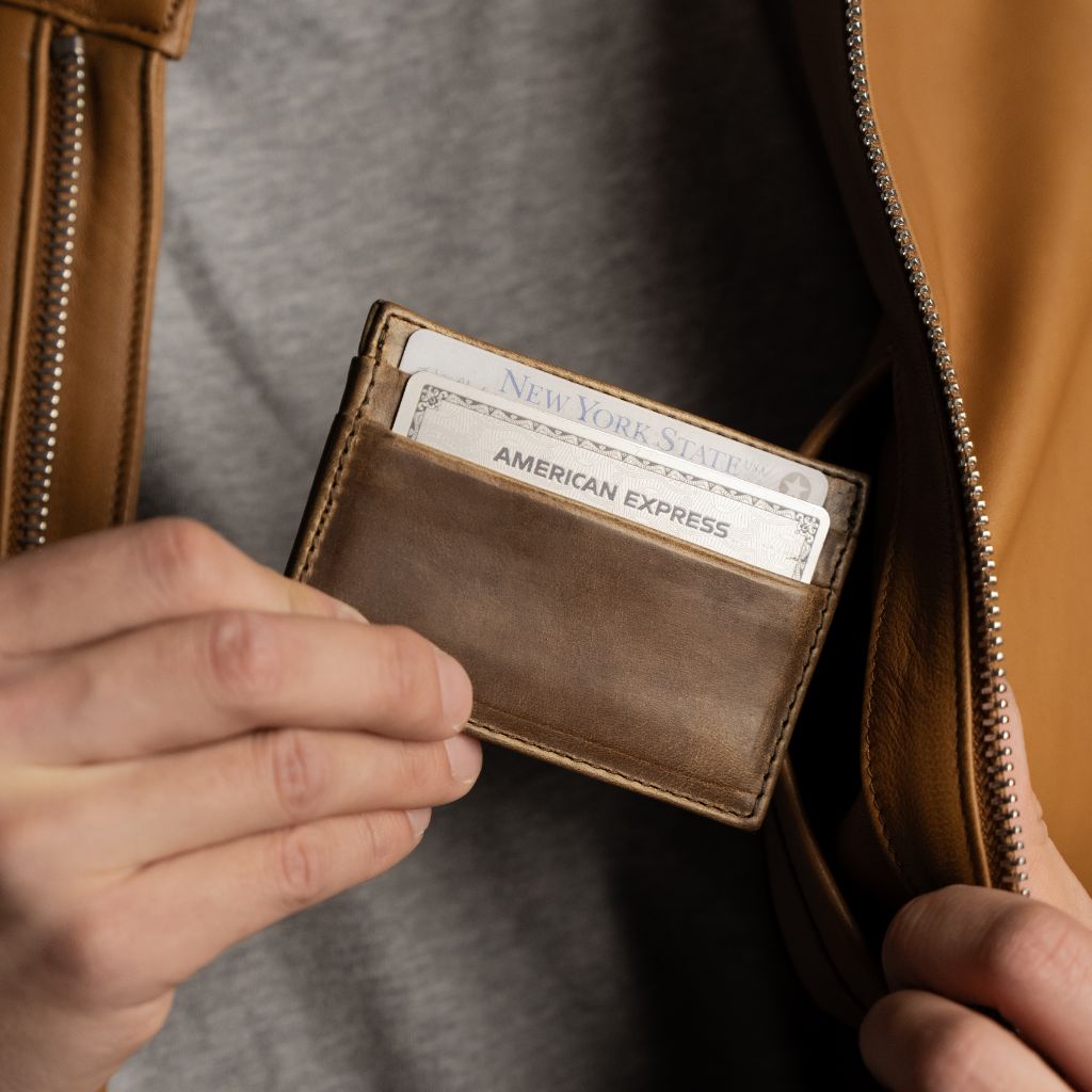 The Minimalist Leather Card Holder - Natural Chromexcel