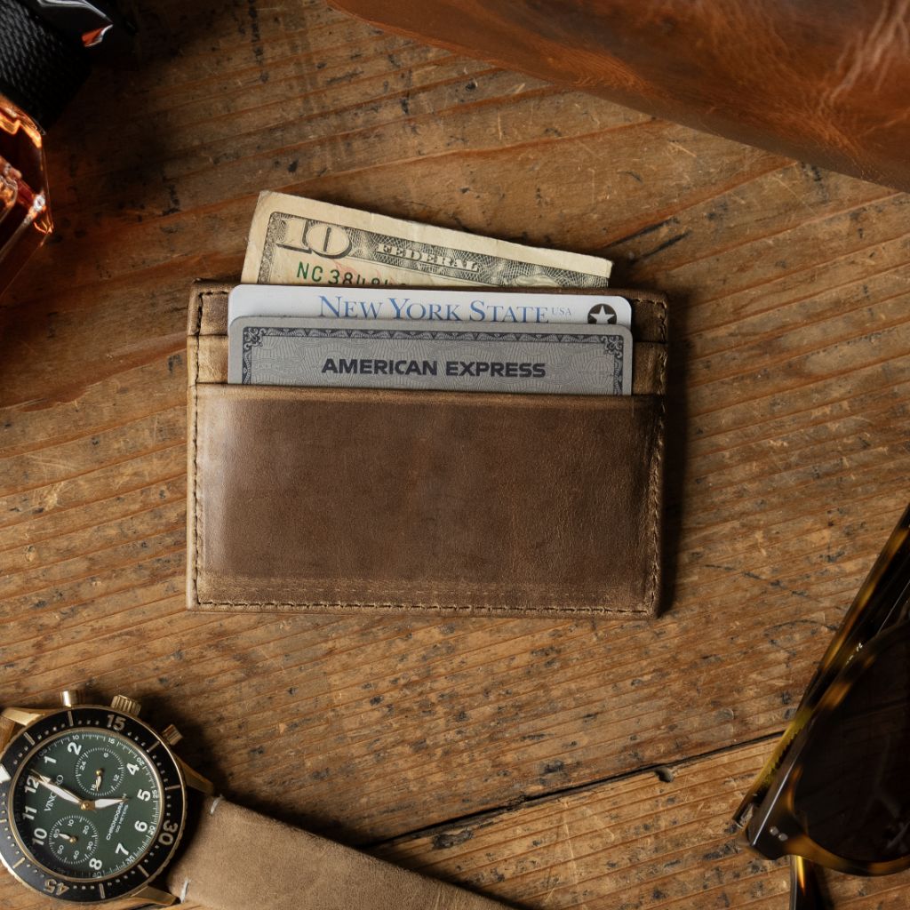 The Minimalist Leather Card Holder - Natural Chromexcel