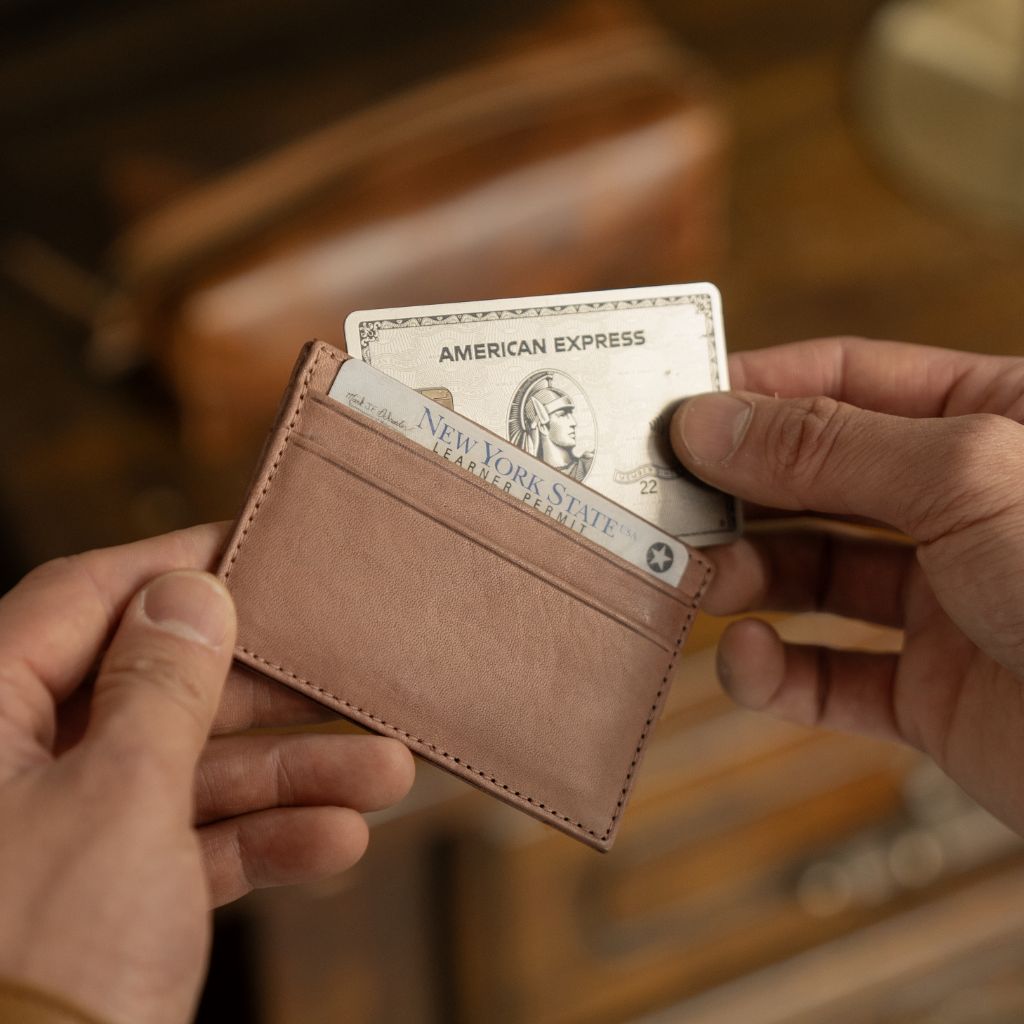 The Minimalist Leather Card Holder - Natural Vachetta