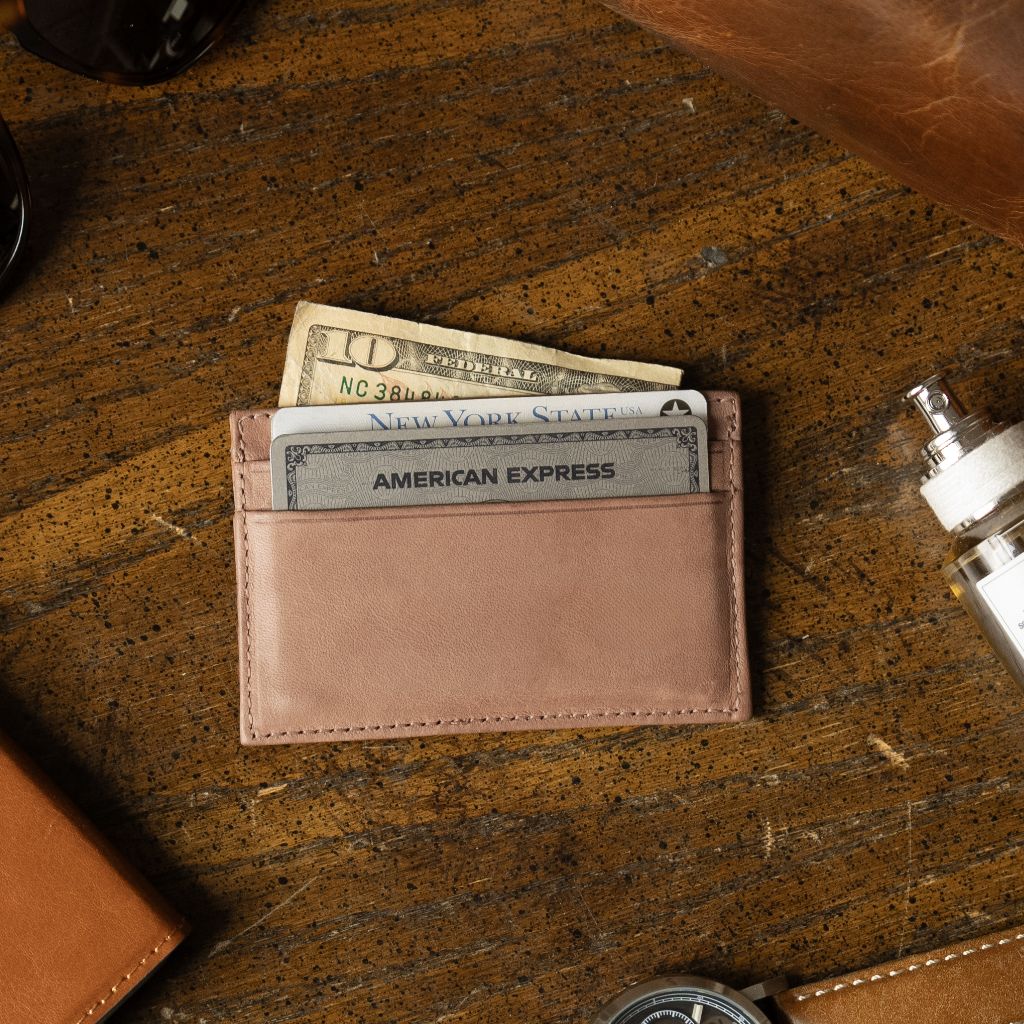 The Minimalist Leather Card Holder - Natural Vachetta