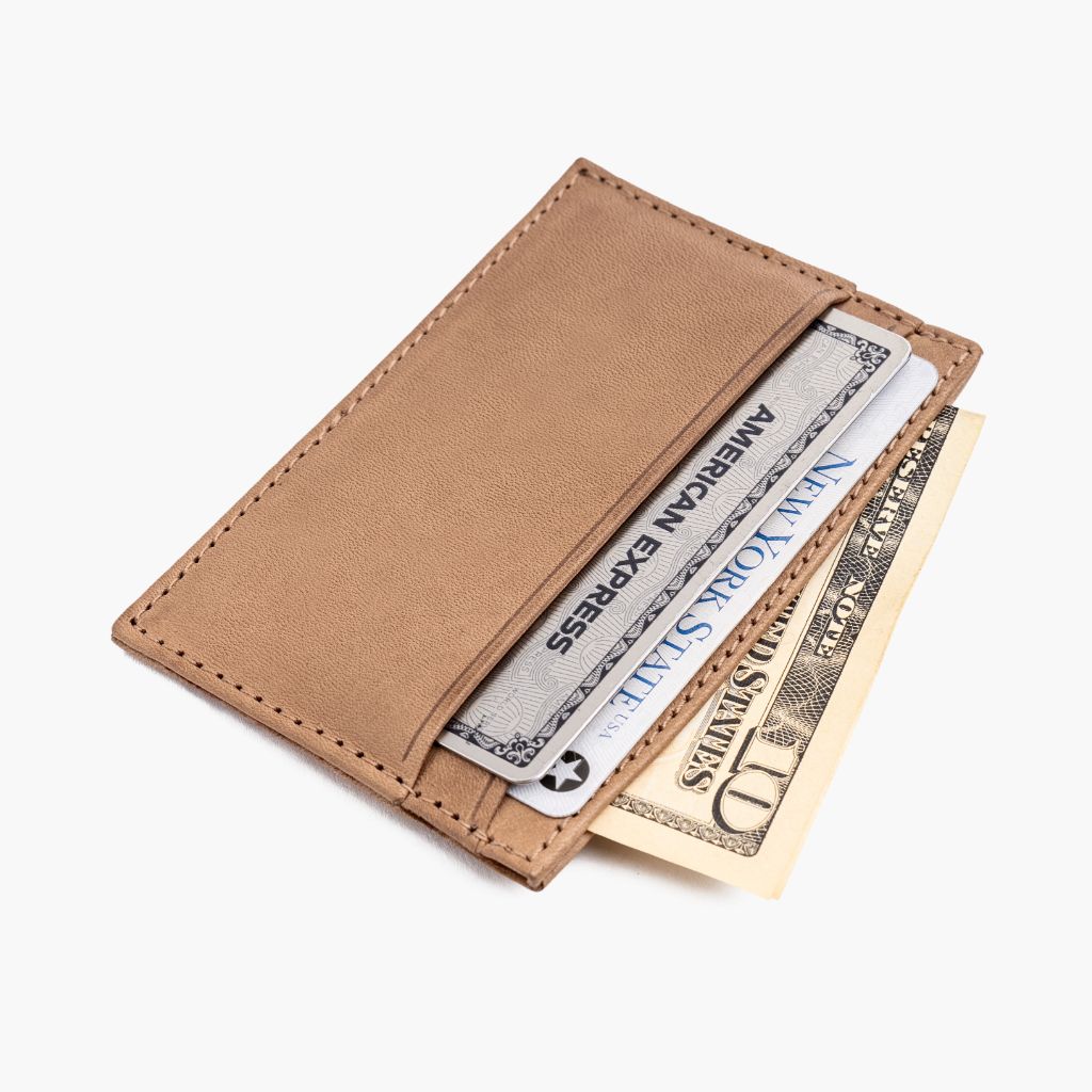 The Minimalist Leather Card Holder - Natural Vachetta
