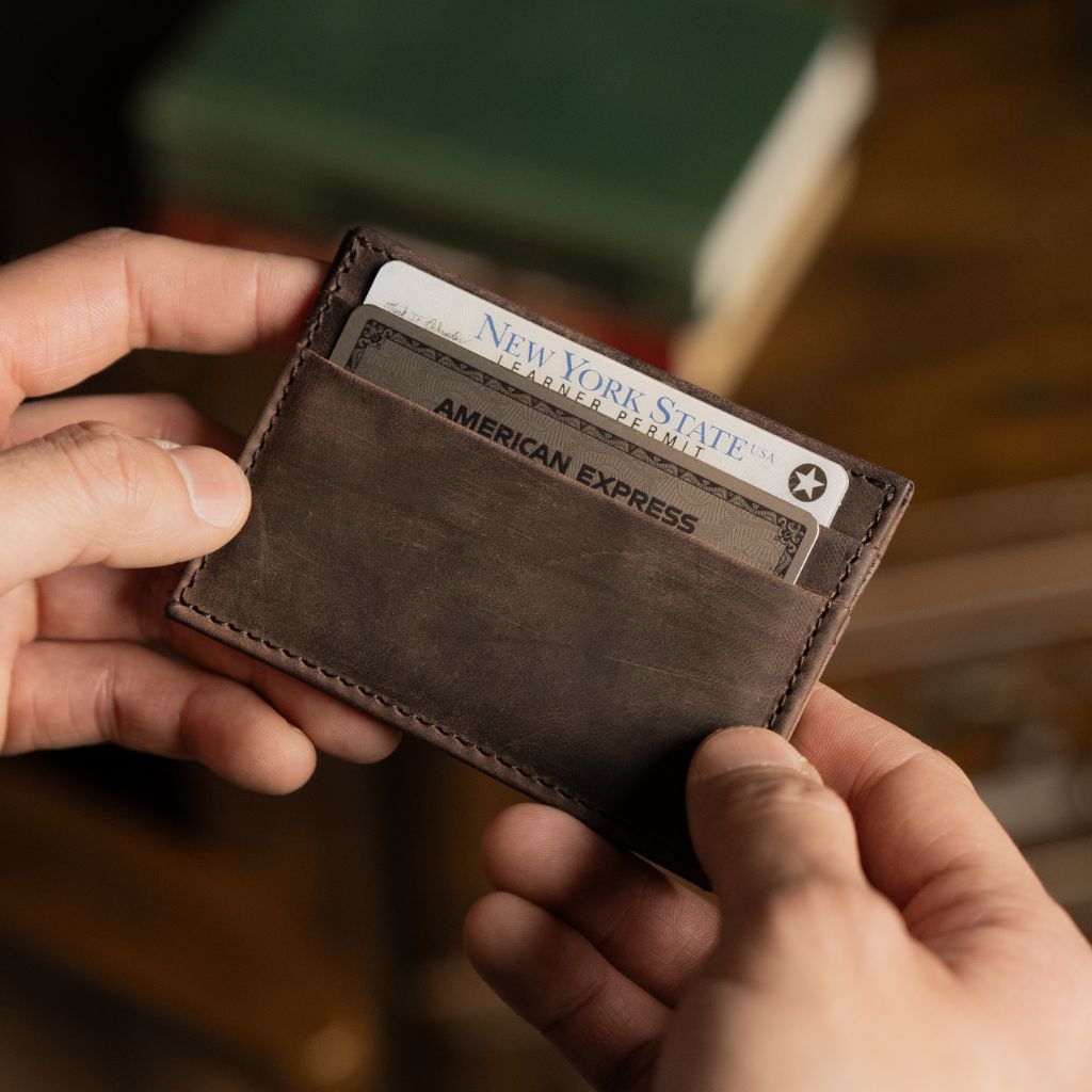The Minimalist Leather Card Holder - Tobacco