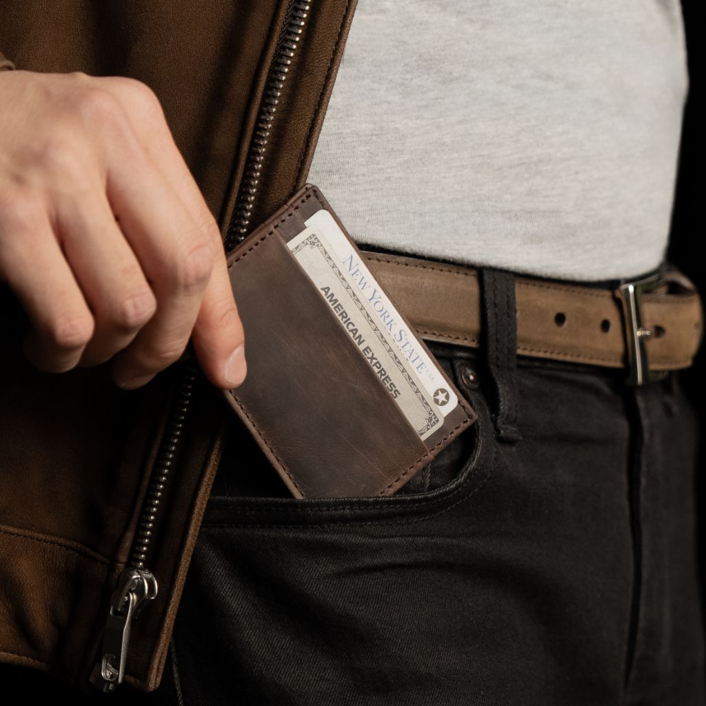 The Minimalist Leather Card Holder - Tobacco
