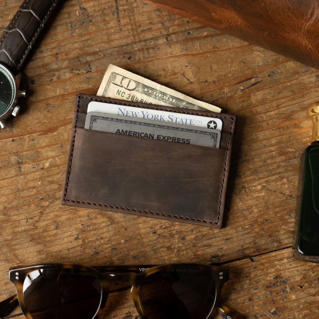 The Minimalist Leather Card Holder - Tobacco