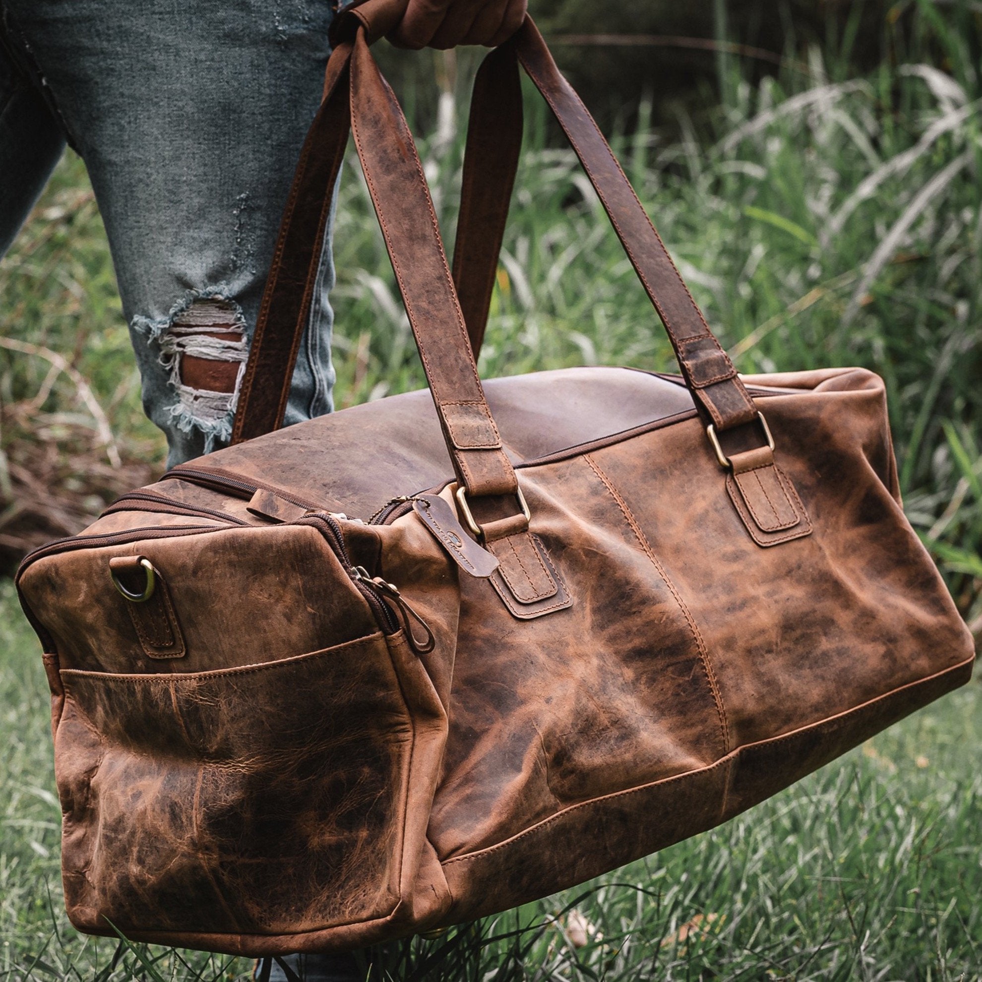 Leather Weekender Bag Texas