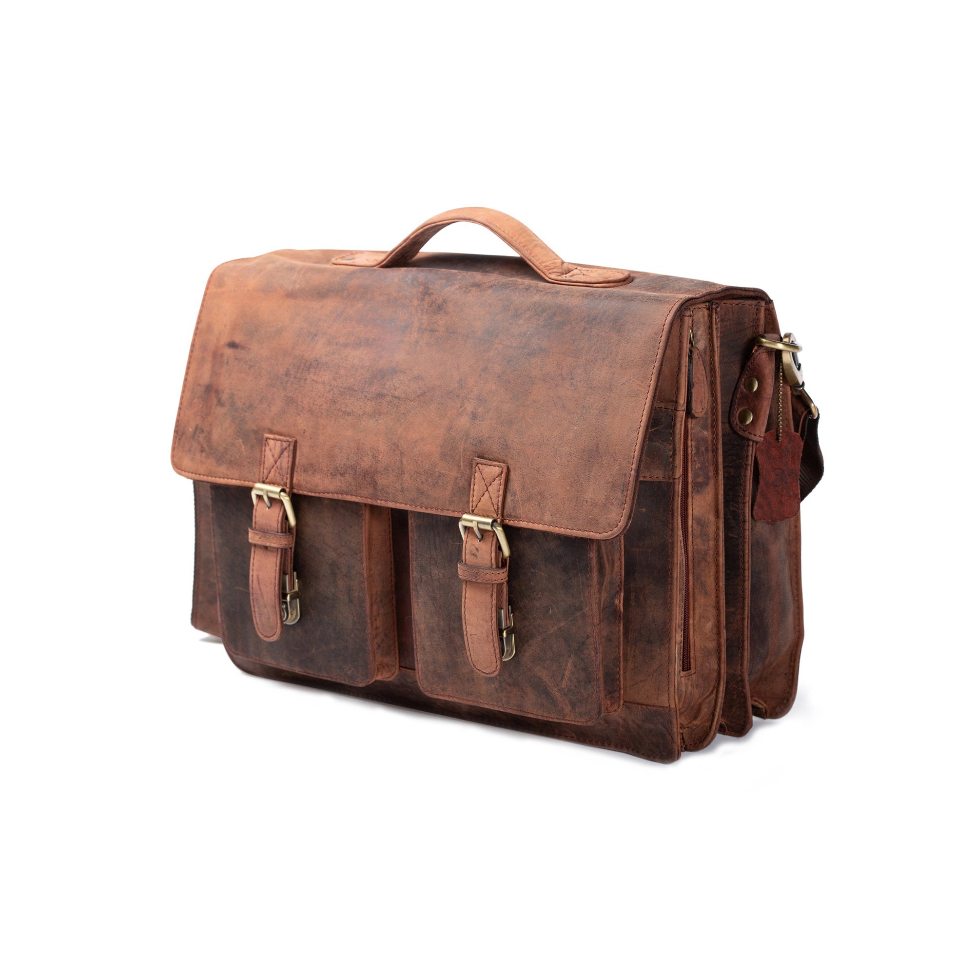 Vintage Leather Messenger Bag - Toledo